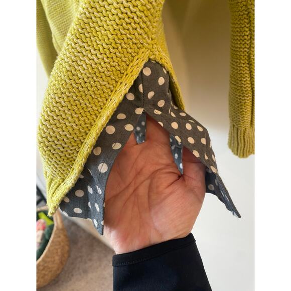 FIELD FLOWER ANTHROPOLOGIE KNIT SHIRT CARDIGAN SWEATER Polka Dot WOMENS SZ M - Picture 6 of 12